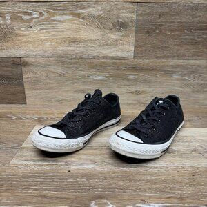 Converse Chuck Taylor All Star Black Pebbled Leather Sneakers Women's Size 6